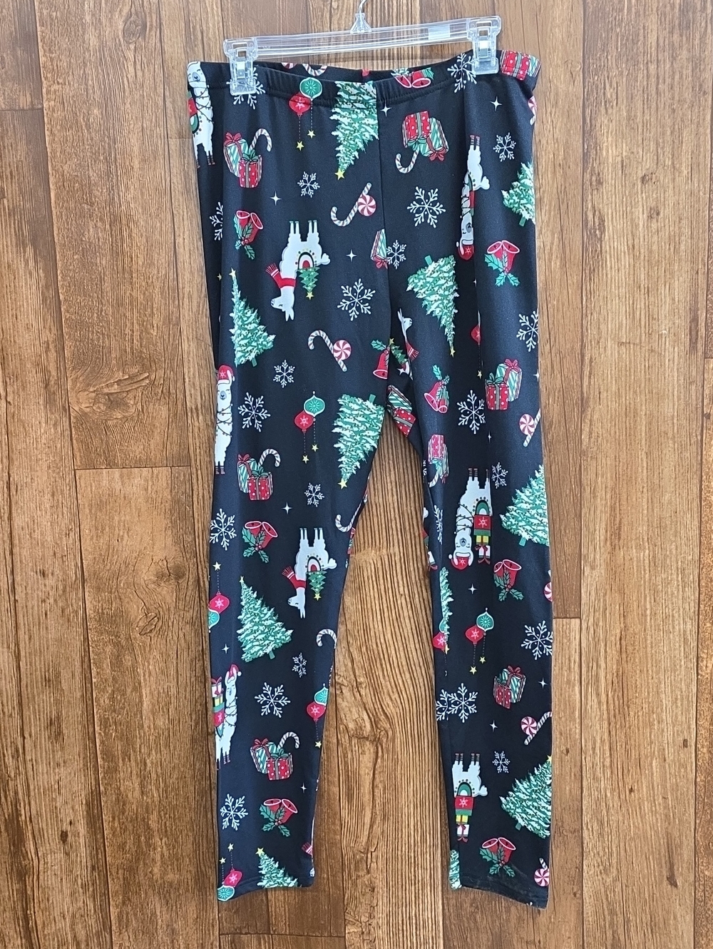 Women's Black Holiday Print Leggings/loungers